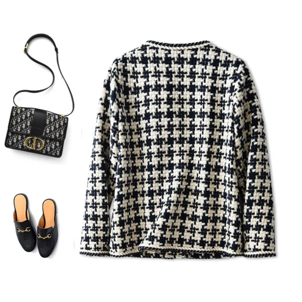 Houndstooth Small Fragrance Jacket Women Clothing - Image 4