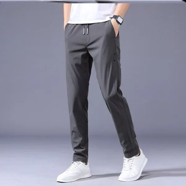 Drawstring Trousers Thin Casual Pants Korean Version Loose Straight Sweatpants Mens Clothing - Image 10