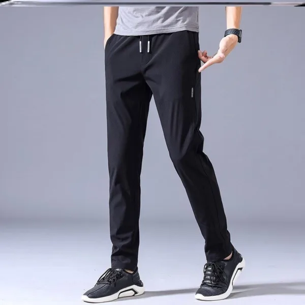 Drawstring Trousers Thin Casual Pants Korean Version Loose Straight Sweatpants Mens Clothing - Image 6