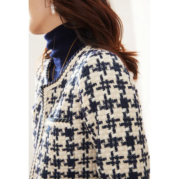 Houndstooth Small Fragrance Jacket Women Clothing - Image 5