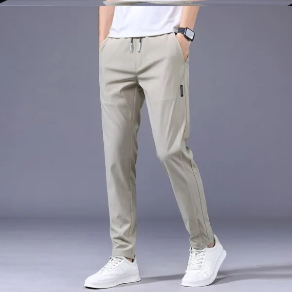 Drawstring Trousers Thin Casual Pants Korean Version Loose Straight Sweatpants Mens Clothing - Image 3